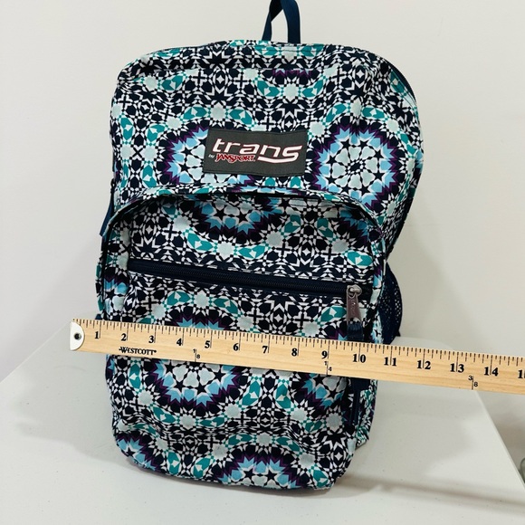 Trans By Jansport Supermax Laptop‎ Backpack Bag, Blue, Purple, Aqua, Pattern - Picture 3 of 14
